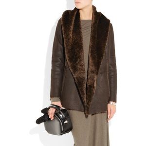 Vince hooded shearling coat
